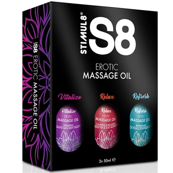 STIMUL8 - S8 Massasjeolje-boks 3 x 50 ml