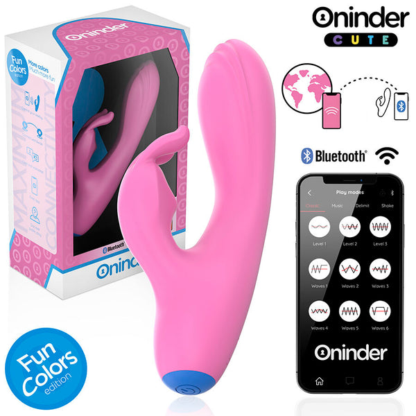 ONINDER CUTE - Love Bunny G-punkt- og klitorisvibrator Lyserosa (gratis app)