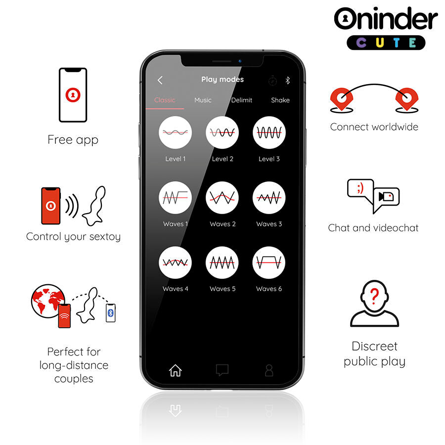 ONINDER CUTE - Love Butt vibrerende analplugg-dilator med gratis app