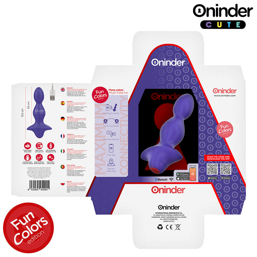 ONINDER CUTE - Love Butt vibrerende analplugg-dilator med gratis app
