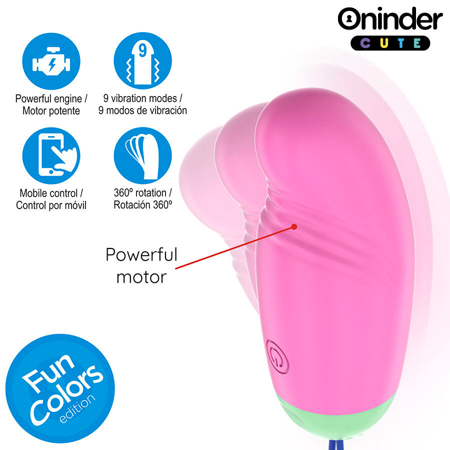 ONINDER CUTE - Love Pleasure 360° vibrerende-roterende silikonegg - gratis global app