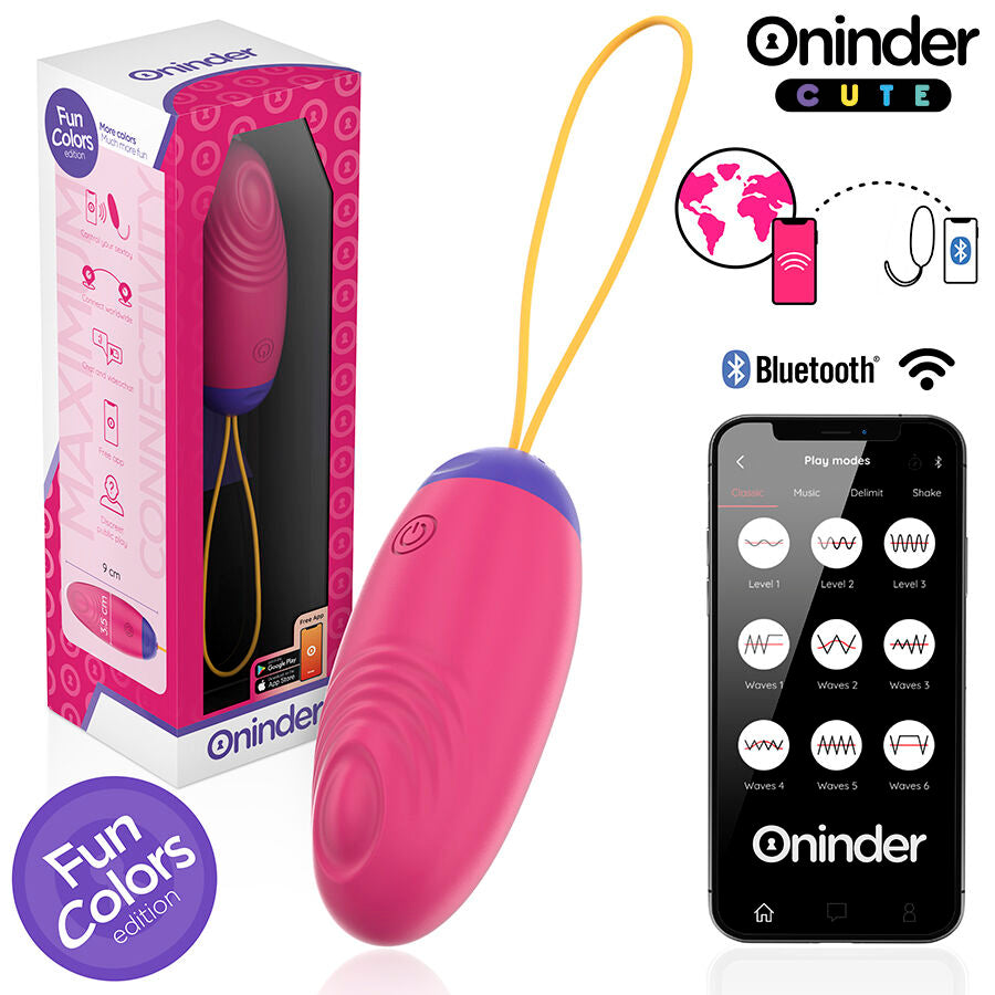 ONINDER CUTE - Love Pleasure Vibrerende Silikonegg med Bølge- og Tappefunksjon