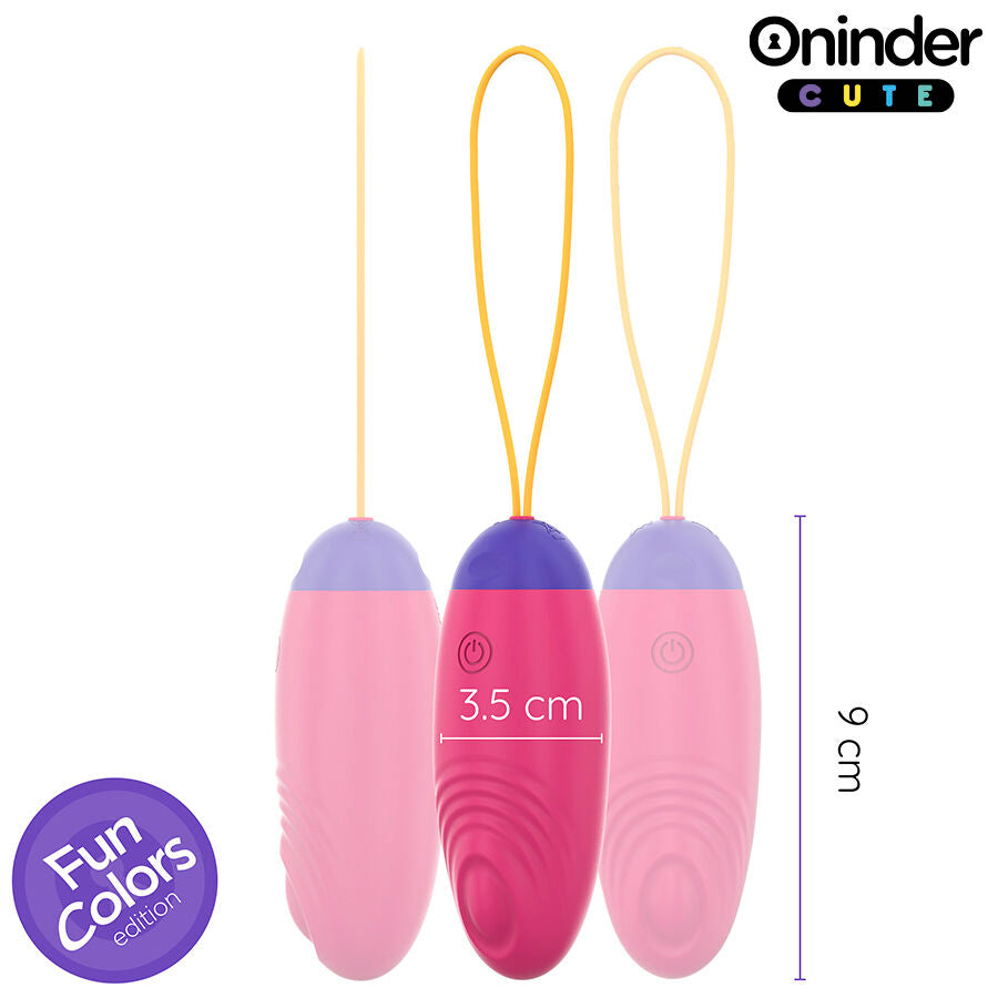 ONINDER CUTE - Love Pleasure Vibrerende Silikonegg med Bølge- og Tappefunksjon