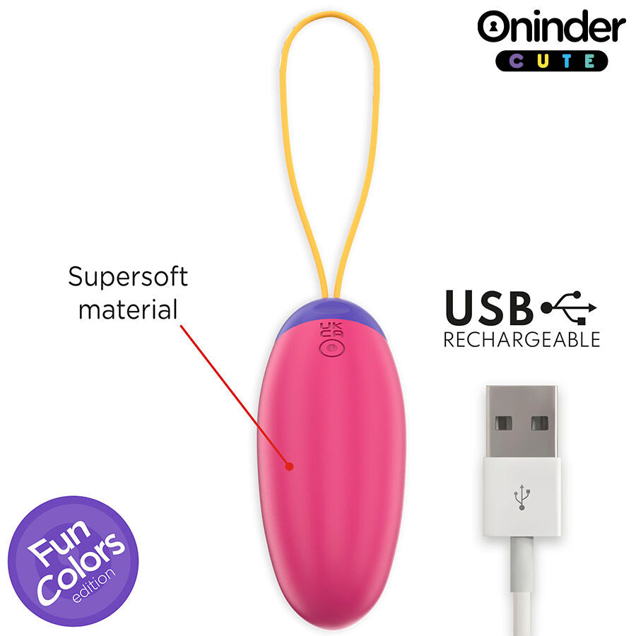 ONINDER CUTE - Love Pleasure Vibrerende Silikonegg med Bølge- og Tappefunksjon
