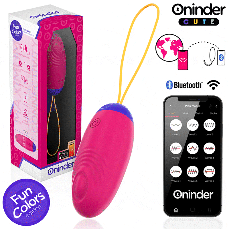 ONINDER CUTE - Love Pleasure Vibrerende Silikonegg med Bølge- og Tappefunksjon