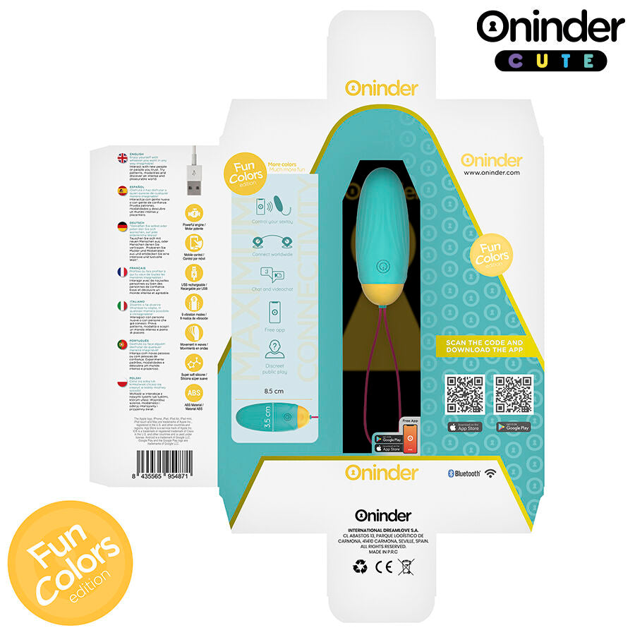 ONINDER CUTE - Love Pleasure Vibrerende egg med roterende silikonperler gratis global app