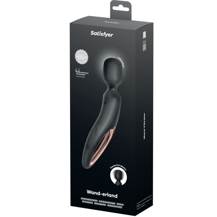 SATISFYER - Wand-erland Vibrerende massasjestav Sort