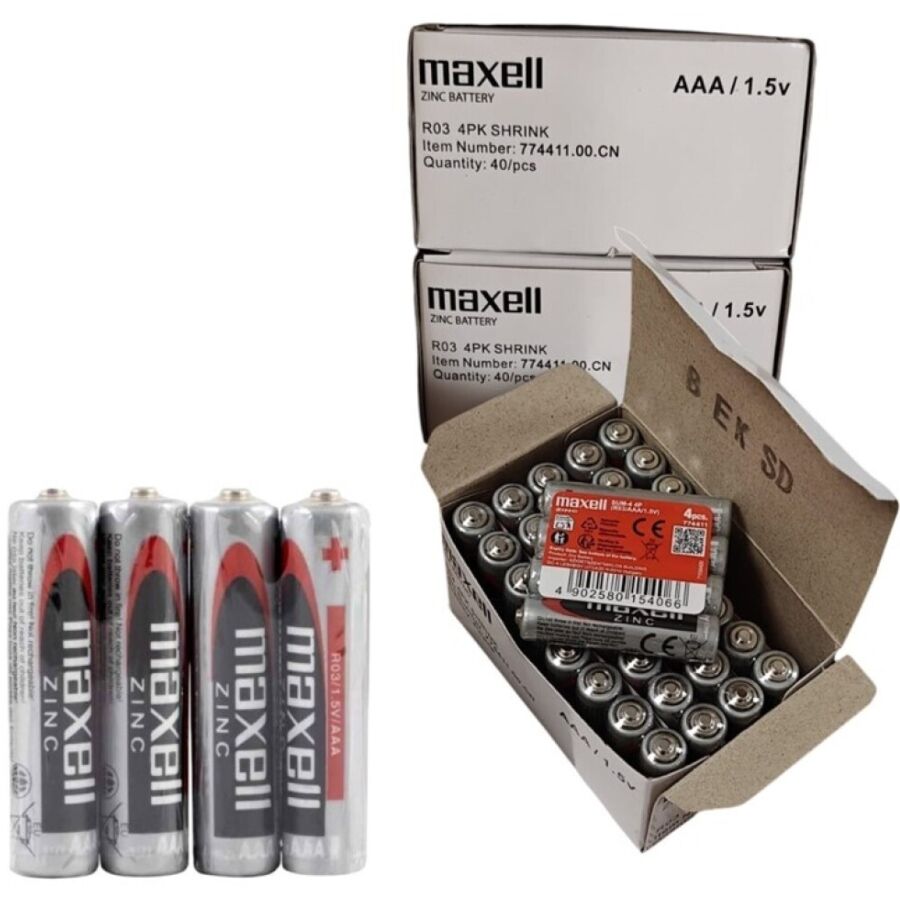 MAXELL - Salina Manganese AAA-batterier R03 4-pakning