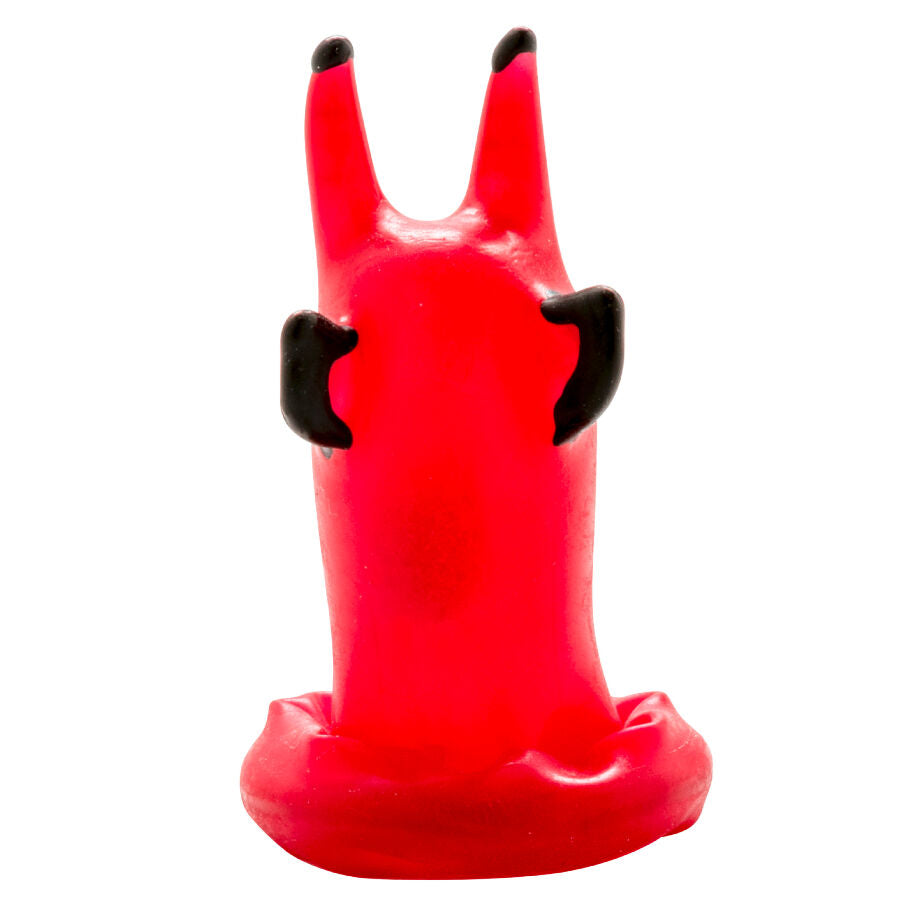 CONDOMERIE - Håndmalte novelty-kondomer Rød djevel