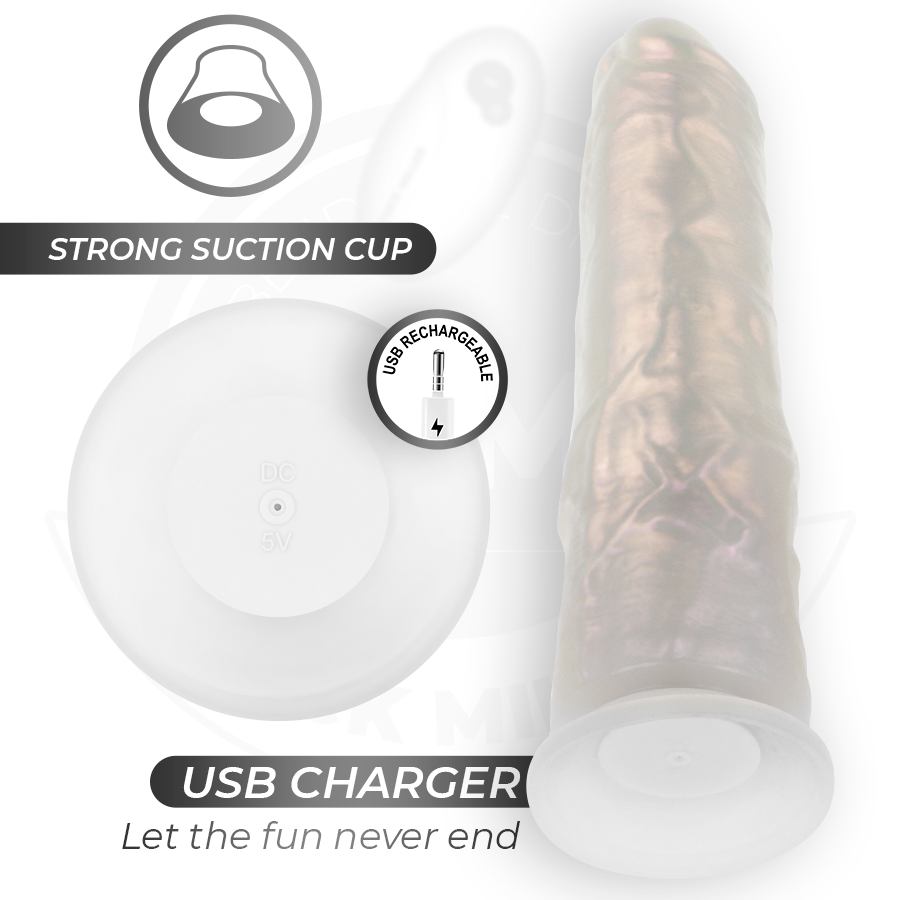 COCK MILLER - Dildo med sugekopp, lys og vibrasjon med fjernkontroll Hvit 20,5 cm