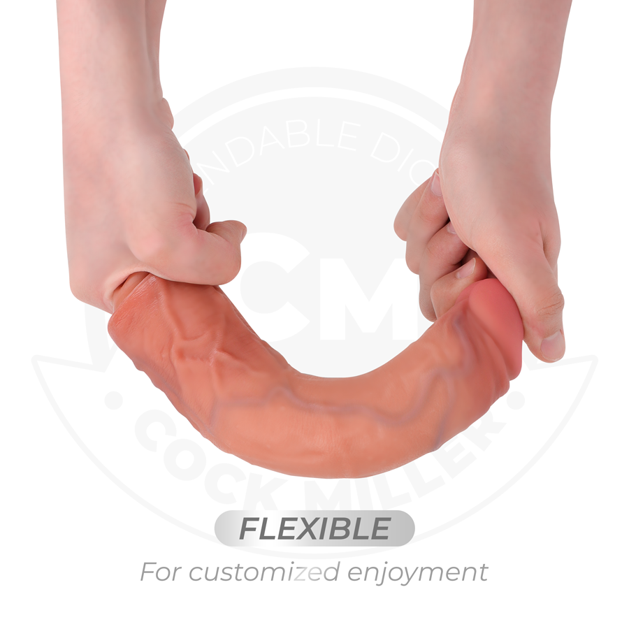 COCK MILLER - Realistisk dildo med sugekopp og vibrasjon med fjernkontroll 21,5 cm