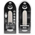 COCK MILLER - Dildo med sugekopp, lys og vibrasjon med fjernkontroll Hvit 21,5 cm