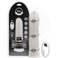 COCK MILLER - Dildo med sugekopp, lys og vibrasjon med fjernkontroll Hvit 19,5 cm