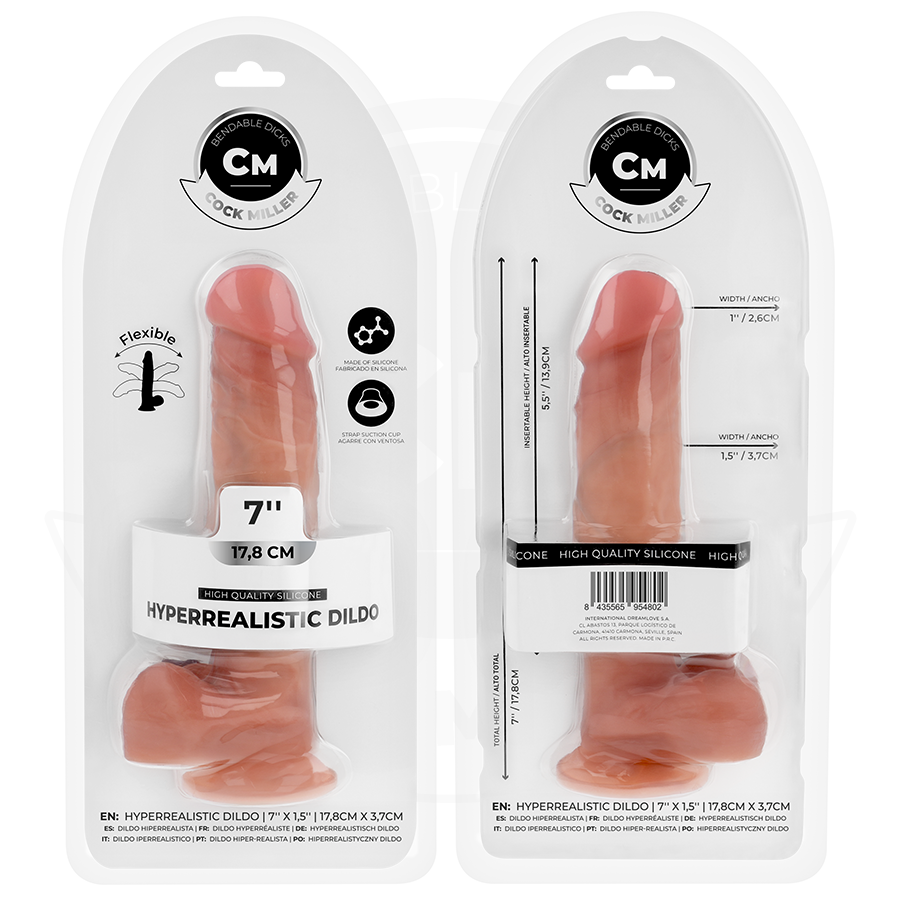 COCK MILLER - Hyperrealistisk Bøyelig Dildo 17,8 cm
