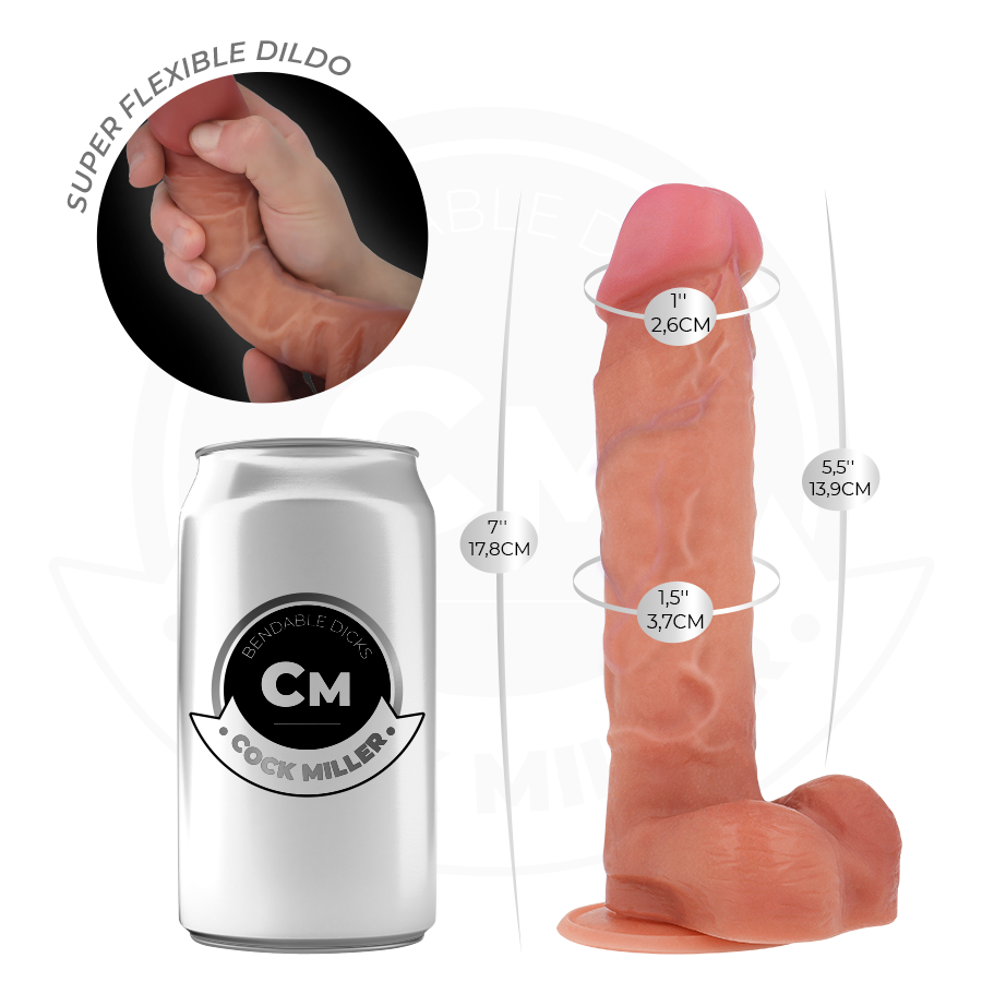 COCK MILLER - Hyperrealistisk Bøyelig Dildo 17,8 cm