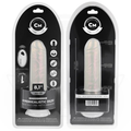 COCK MILLER - Dildo med sugekopp, lys og vibrasjon med fjernkontroll Hvit 20,5 cm