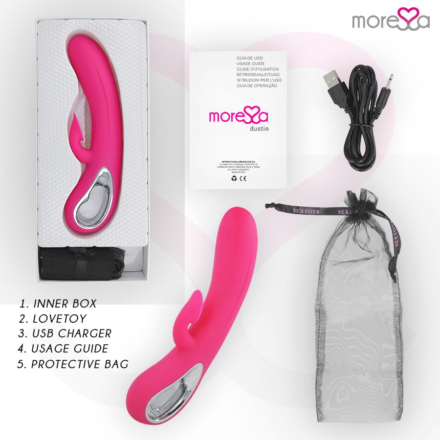 MORESSA - Dustin Rabbitvibrator med Lufttrykk i Premium-silikon