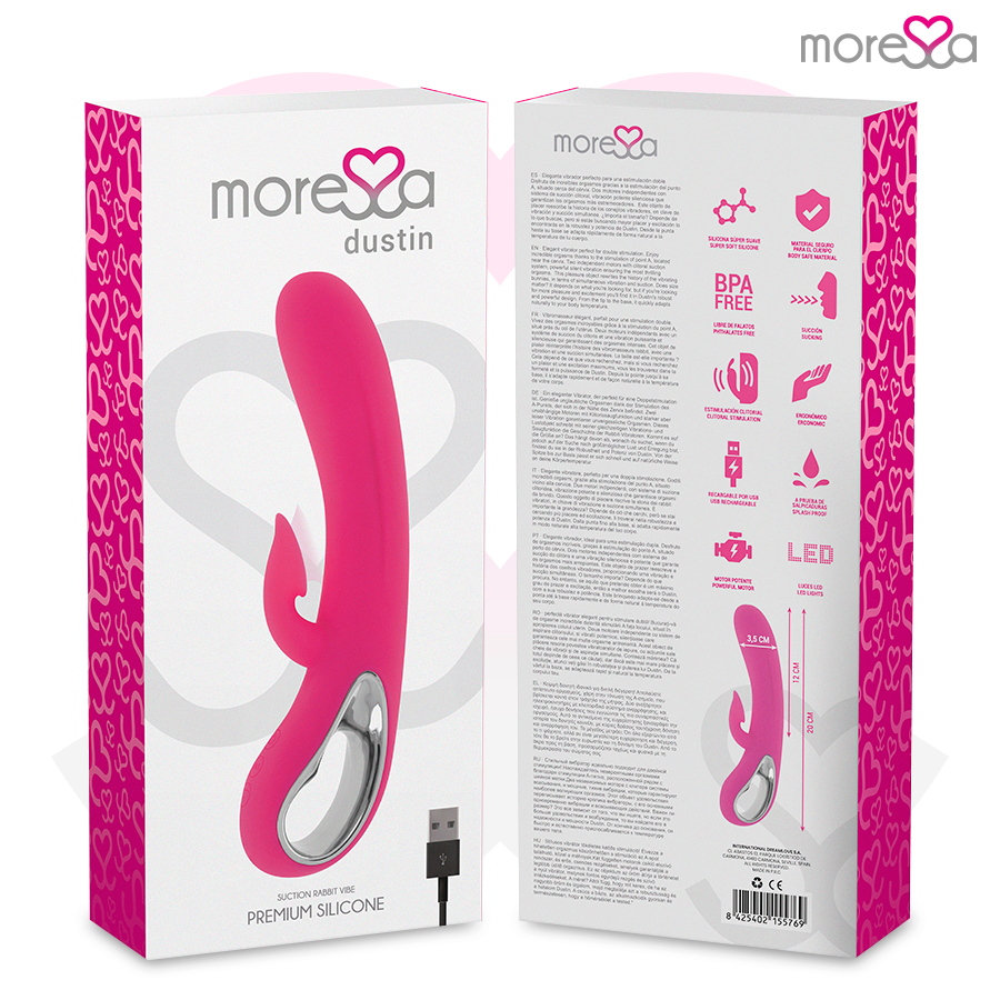MORESSA - Dustin Rabbitvibrator med Lufttrykk i Premium-silikon