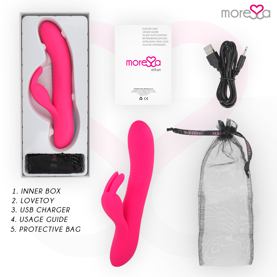 MORESSA - Ethan Oppladbar Rabbitvibrator i Premium-silikon