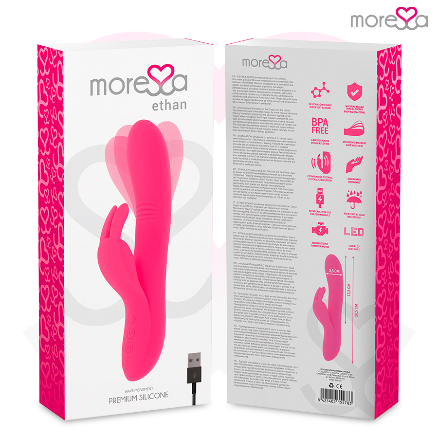MORESSA - Ethan Oppladbar Rabbitvibrator i Premium-silikon