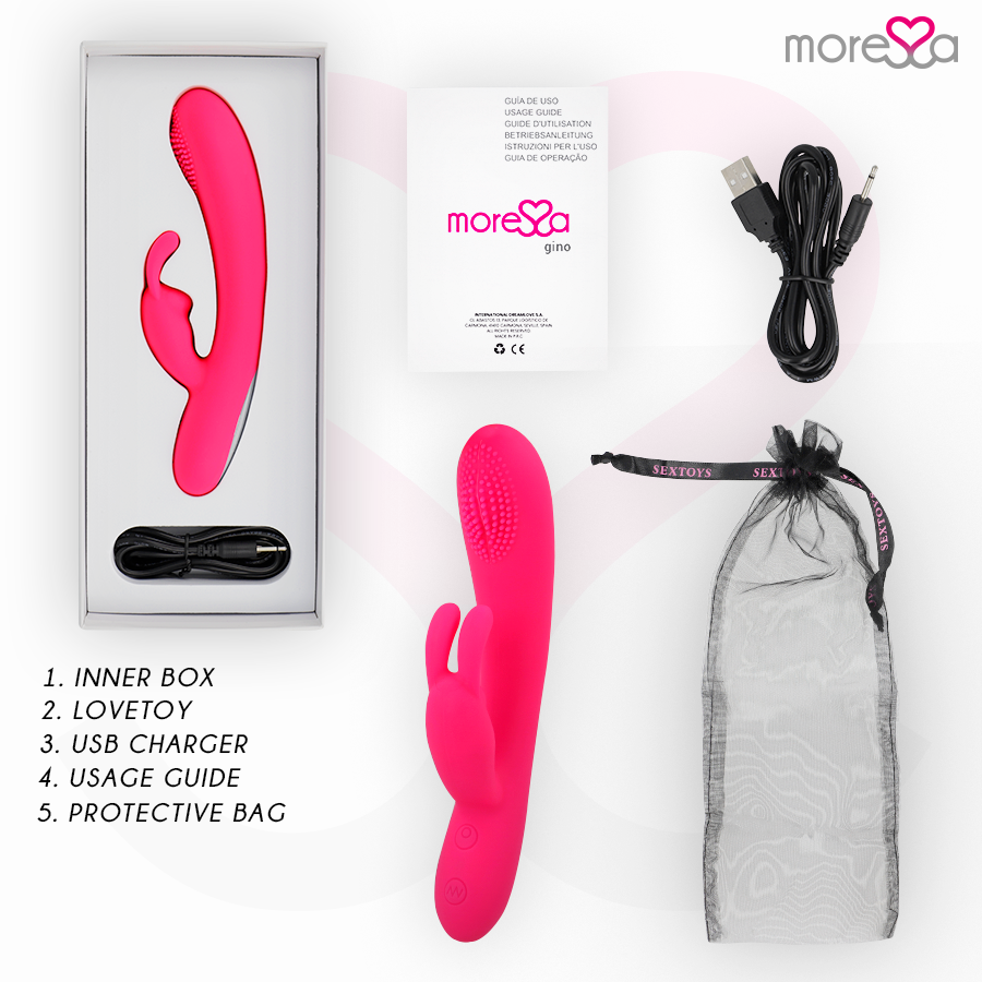 MORESSA - Gino Oppladbar Rabbitvibrator i Premium-silikon
