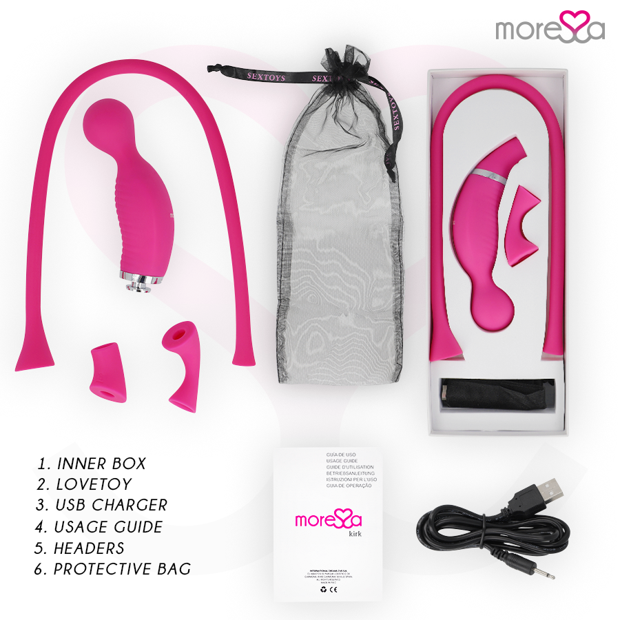 MORESSA - Kirk 4-i-1 Vibrator med Lufttrykk i Premium-silikon