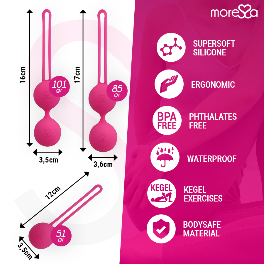 MORESSA - Osian Premium Knipekule-sett Rosa (51 g / 85 g / 101 g)