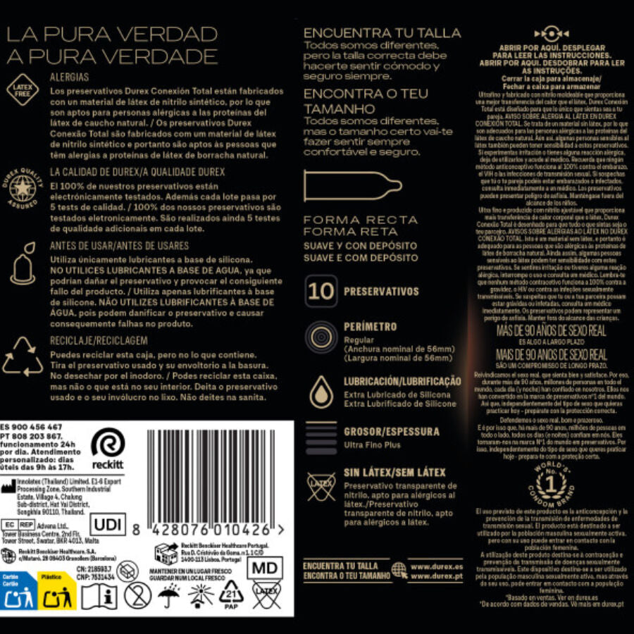 DUREX - Total Connection XL Latexfrie kondomer 10-pakning