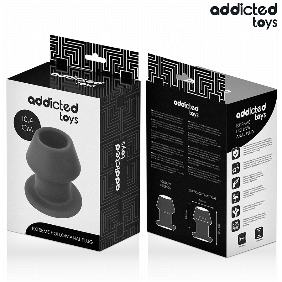 ADDICTED TOYS - Ekstrem Hul Analplugg i Silikon 10,4 cm [str. L]