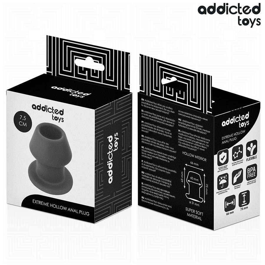 ADDICTED TOYS - Ekstrem Hul Analplugg i Silikon 7,5 cm [str. S]