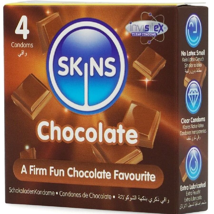 SKINS - Sjokolade Smakskondomer 4-pakning
