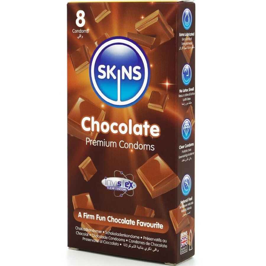 SKINS - Chocolate Kondomer med Smak 8 stk