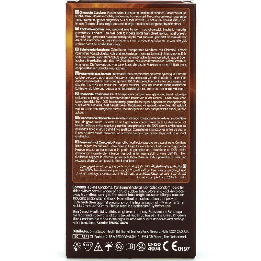 SKINS - Chocolate Kondomer med Smak 8 stk