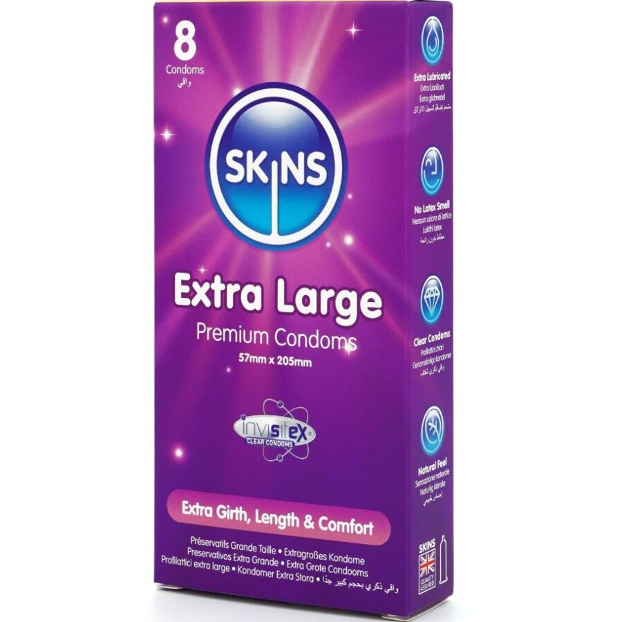 SKINS - Extra Large Store Kondomer 8 stk
