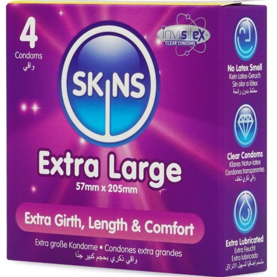 SKINS - Extra Large Store Kondomer 4 stk