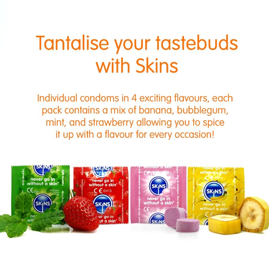 SKINS - Multi Flavors Smakskondomer 8-pakning