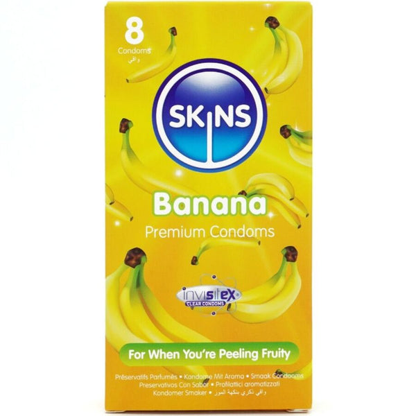 SKINS - Banana Kondomer med Smak 8 stk