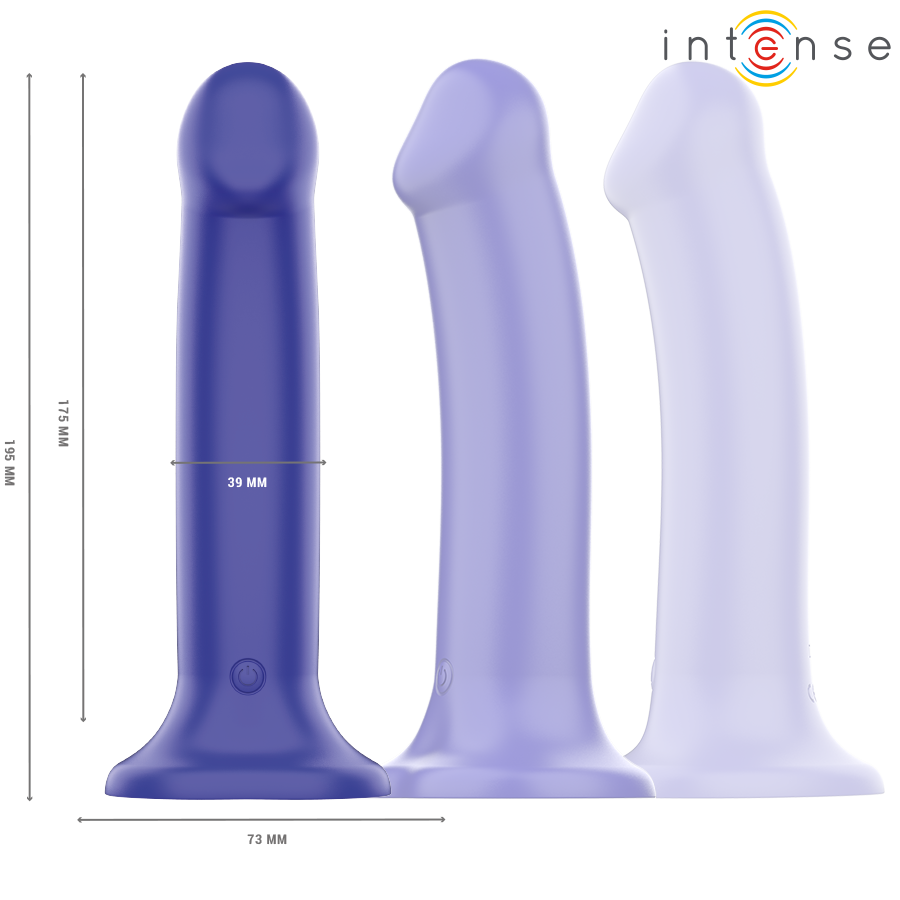 INTENSE - Victoria Vibrator med sugekopp 10 vibrasjoner Mørkeblå med fjernkontroll