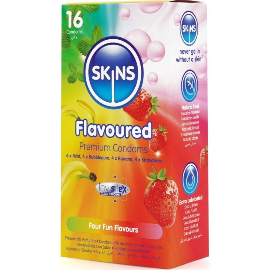 SKINS - Multi Flavors Smakskondomer 16-pakning