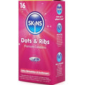 SKINS - Dots & Ribs Kondomer med riller og knopper 16-pakning