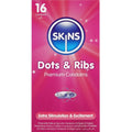 SKINS - Dots & Ribs Kondomer med riller og knopper 16-pakning