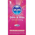 SKINS - Dots & Ribs Kondomer med Riller & Knopper 8 stk