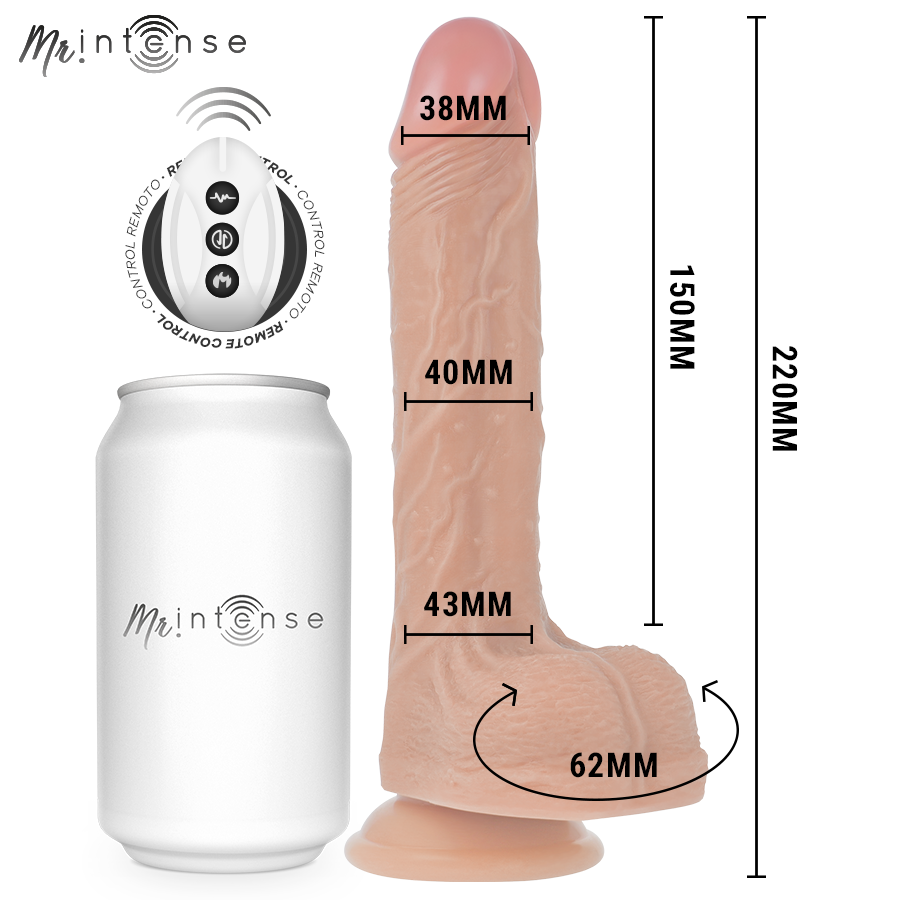 Mr Intense - Baldwin realistisk støtvibrator med fjernkontroll 22 cm