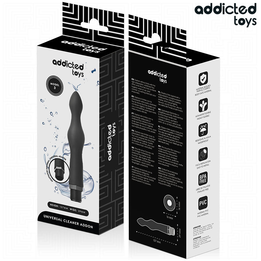 ADDICTED TOYS - Analrenser med Universaladapter Modell 3