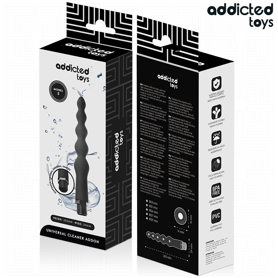 ADDICTED TOYS - Analrenser med Universaladapter Modell 5