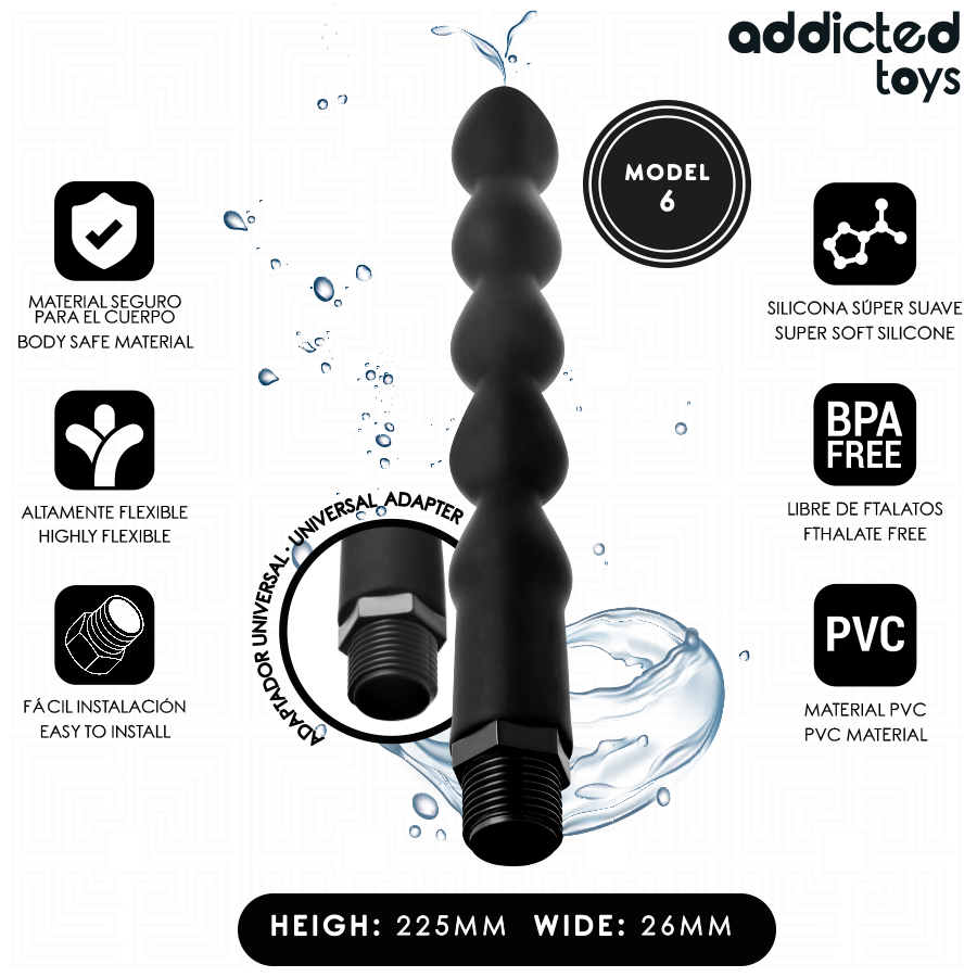 ADDICTED TOYS - Analrenser med Universaladapter Modell 6