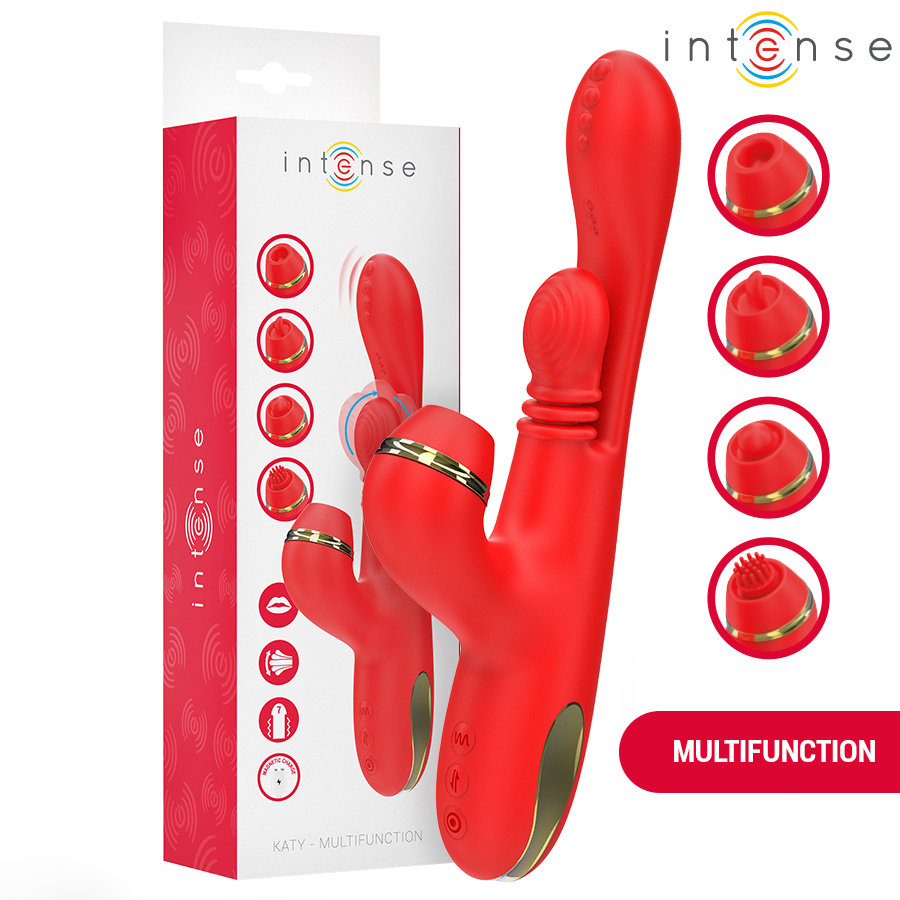 INTENSE - Katy Multifunksjons klitorisstimulator 4 utskiftbare hoder