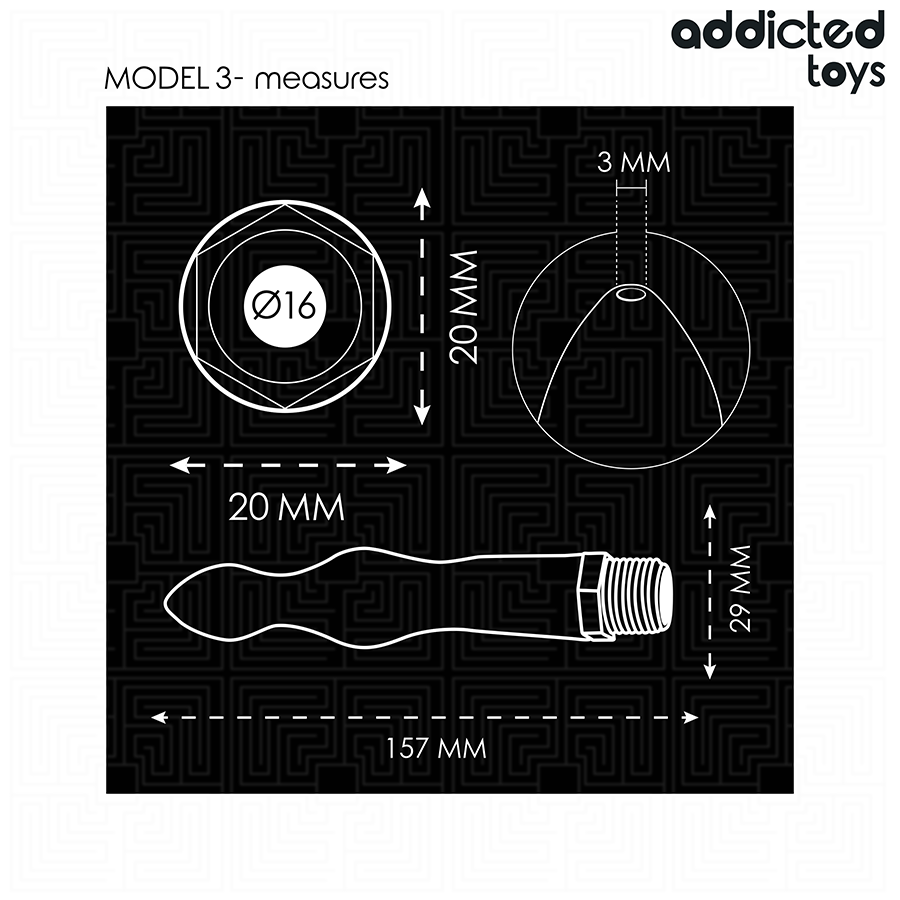 ADDICTED TOYS - Analrenser med Universaladapter Modell 3