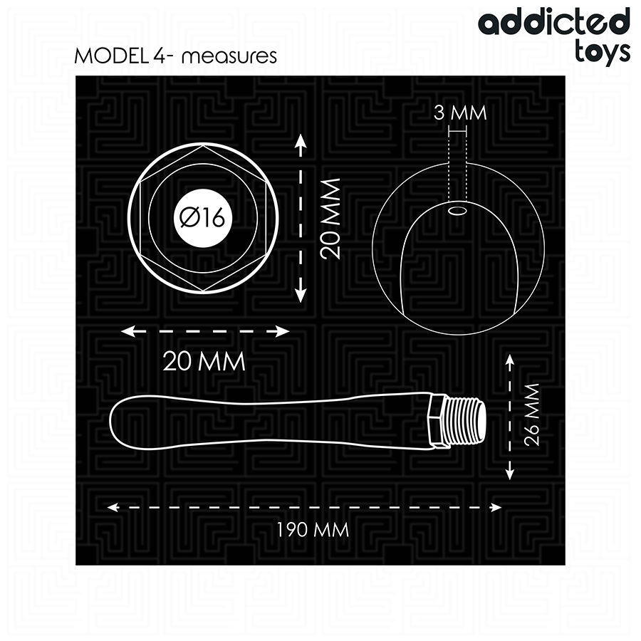 ADDICTED TOYS - Analrenser med Universaladapter Modell 4