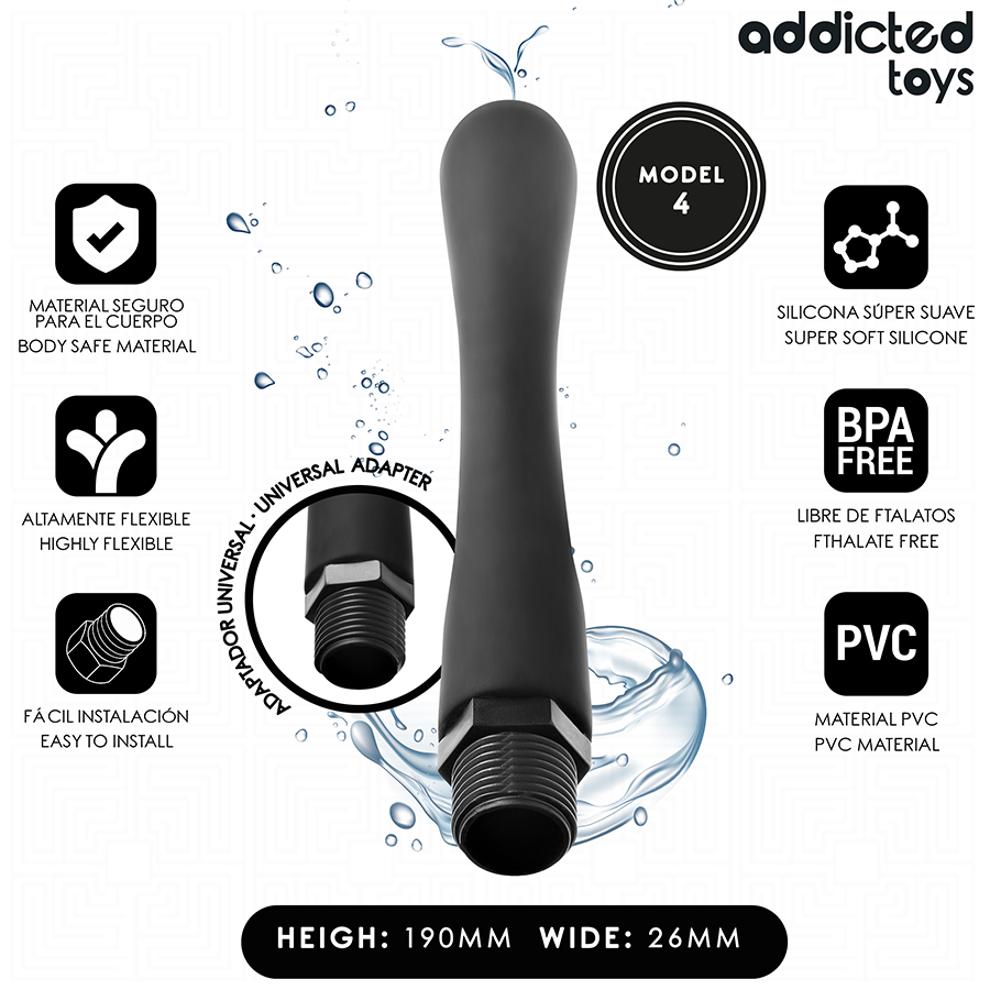 ADDICTED TOYS - Analrenser med Universaladapter Modell 4